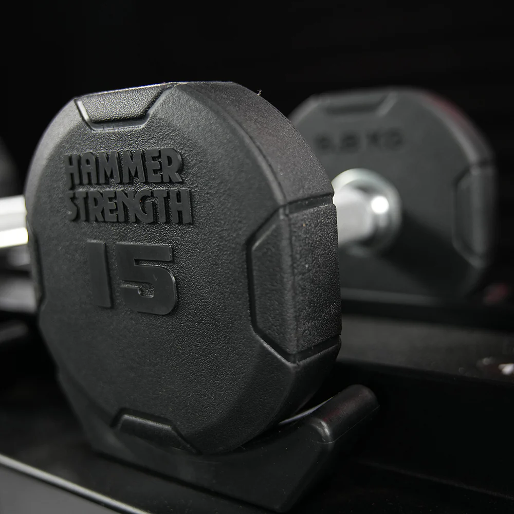 Hammer Strength 4-Sided Rubber Dumbbells - Image 3