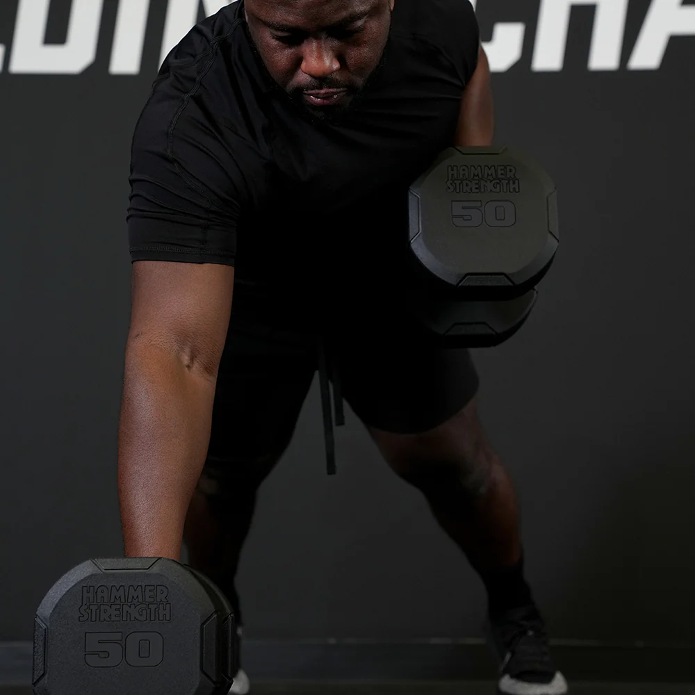 Hammer Strength 4-Sided Rubber Dumbbells - Image 5
